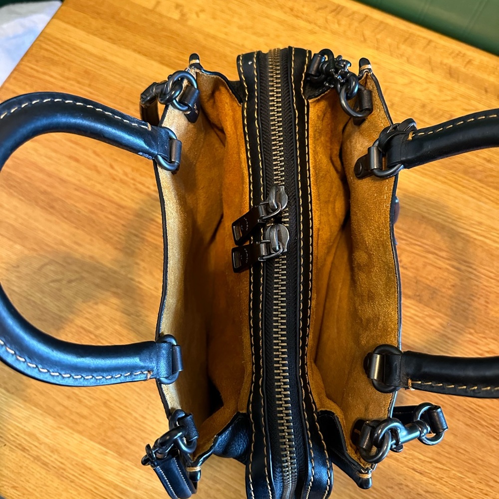 Coach Black Leather Satchel with Wallet - Picture 4 of 8